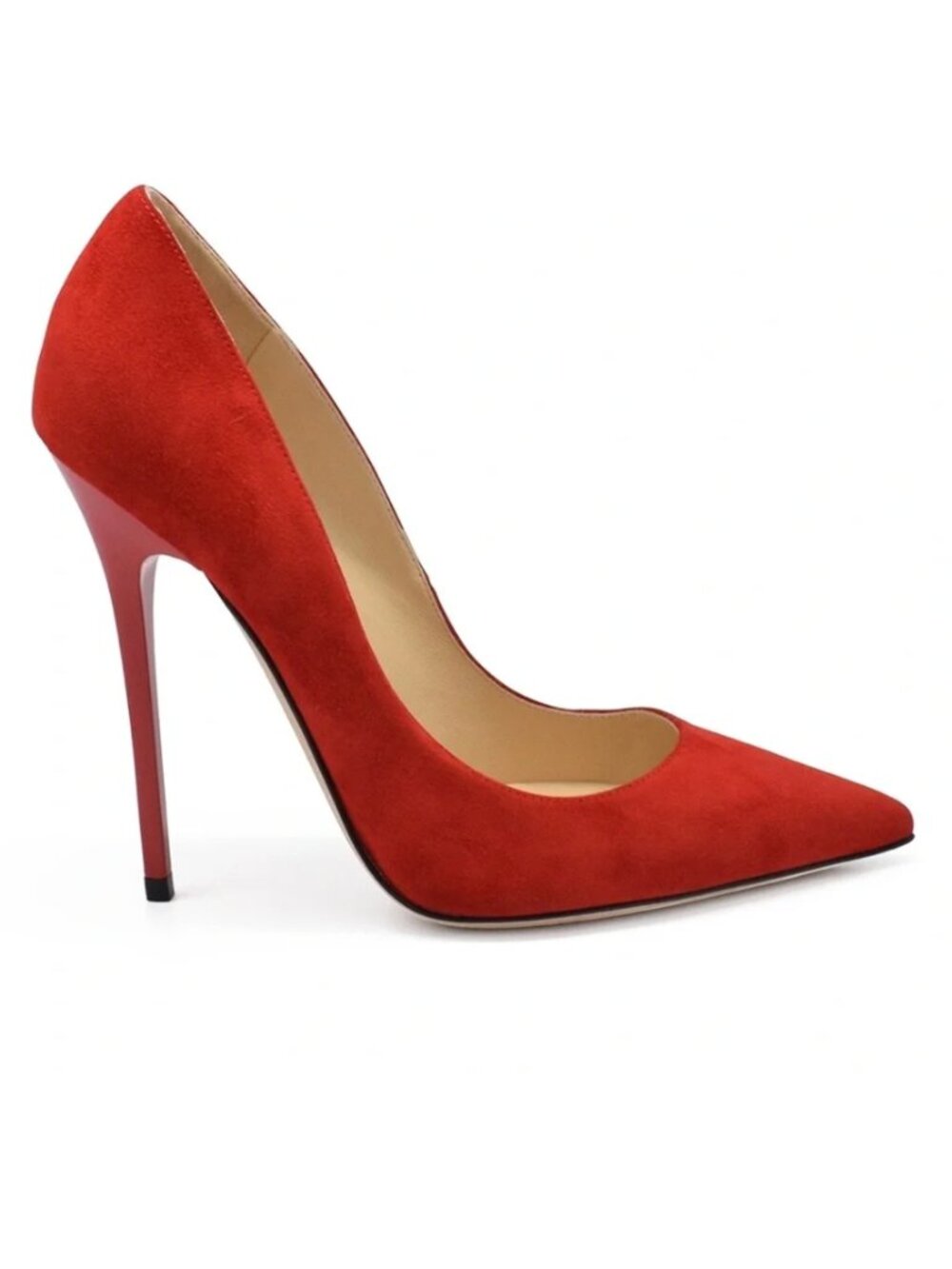 Jimmy Choo Red Suede Anouk Pointed Toe Stiletto Pumps Heels 36 US 6